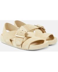 Loewe - Ease Brushed Leather Sandals - Lyst