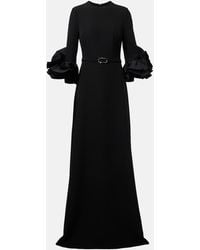 Safiyaa - Belted Ruffled Crepe Gown - Lyst