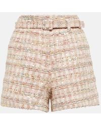 Self-Portrait - Shorts De Punto Boucle Con Lentejuelas - Lyst
