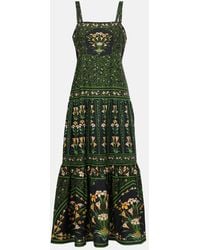 FARM Rio - Black Flowers Arch Linen Dress - Lyst