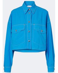 Versace - Cropped Cotton Poplin Shirt - Lyst