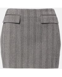 Ferragamo - Striped Wool-Blend Miniskirt - Lyst