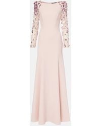 Jenny Packham - Embellished Crepe Gown - Lyst