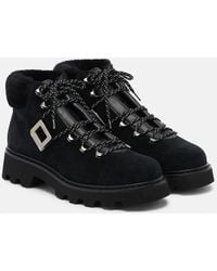 Roger Vivier - Viv' Rangers Suede Lace-Up Boots - Lyst