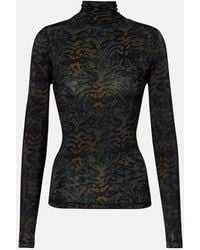 Ulla Johnson - Aurelia Printed Jersey Turtleneck Top - Lyst