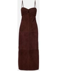 Johanna Ortiz - Midikleid Aus Veloursleder - Lyst