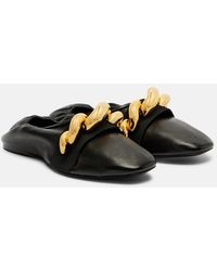 Alaïa - Jewel Embellished Leather Ballet Flats - Lyst