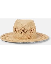 Ruslan Baginskiy - Embroidered Straw Fedora - Lyst