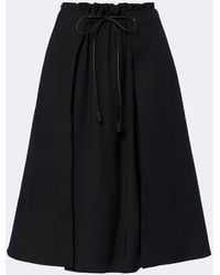Moncler - Leather-Trimmed Virgin Wool Midi Skirt - Lyst
