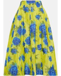 Marni - Floral Taffeta Midi Skirt - Lyst