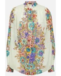 Etro - Blumendruck Rollkragenhemd - Lyst