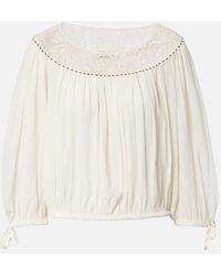Isabel Marant - Nelida Guipure Lace-Trimmed Silk Blouse - Lyst