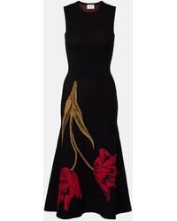 Erdem - Floral Jacquard Sleeveless Knit Midi Dress - Lyst