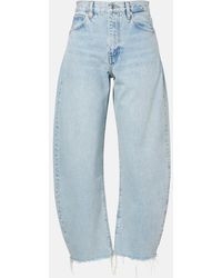 FRAME - Bubble Crop High-Rise Barrel-Leg Jeans - Lyst