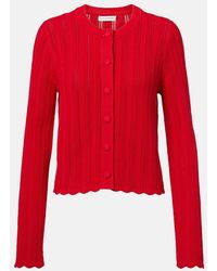 Altuzarra - Mariette Scalloped Pointelle Cotton Cardigan - Lyst