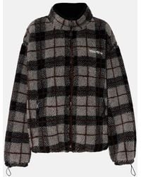 Miu Miu - Checked Teddy Jacket - Lyst