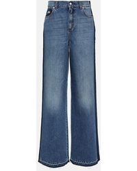 Alexander McQueen - Jeans anchos de tiro alto - Lyst