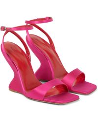 Magda Butrym Satin Wedge Sandals - Pink