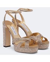 Jimmy Choo - Kove Embellished Platform Sandals - Lyst