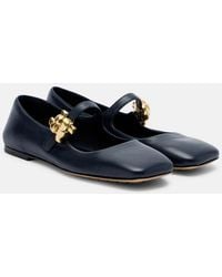Bottega Veneta - Lucy Embellished Leather Mary Jane Flats - Lyst