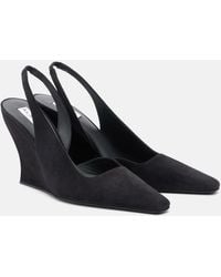 Alaïa - Suede Wedge Slingback Pumps - Lyst