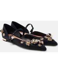 Aquazzura - Bloom Embellished Ballet Flats - Lyst