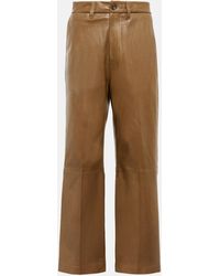 Polo Ralph Lauren - Pantalon ample a taille haute en cuir - Lyst