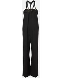 Jean Paul Gaultier - Leather-Trimmed Virgin Wool Jumpsuit - Lyst