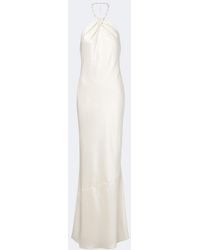 retroféte - Anat Beaded Halterneck Satin Maxi Dress - Lyst