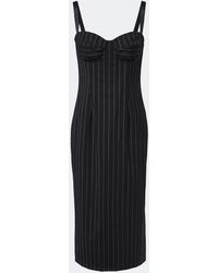 Dolce & Gabbana - Pinstriped Wool And Silk Bustier Dress - Lyst