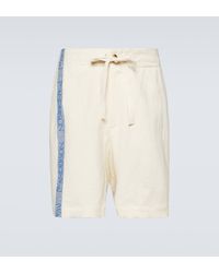 JW Anderson - Logo High-rise Cotton And Linen Shorts - Lyst