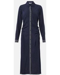 Veronica Beard - Lex Polka-Dot Silk-Blend Shirt Dress - Lyst