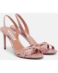 Aquazzura - Tati Canvas Slingback Sandals - Lyst
