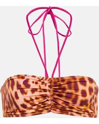 Stella McCartney - Leopard-print Bandeau Bikini Top - Lyst