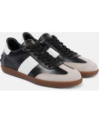 Tod's - Tabs Suede-trimmed Leather Sneakers - Lyst