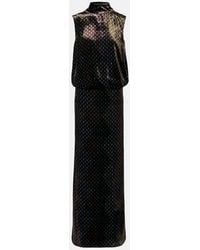 Dries Van Noten - Bedrucktes Maxikleid Aus Satin - Lyst