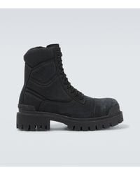 Balenciaga - Combat Strike Canvas Lace-Up Boots - Lyst