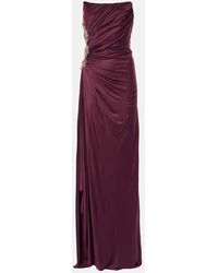 Costarellos - Abito Lungo Milia Con Cristalli - Lyst