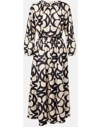 Max Mara - Bedrucktes Maxikleid Nina Aus Seiden-Twill - Lyst