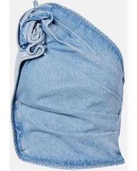 Magda Butrym - Draped One-Shoulder Denim Top - Lyst