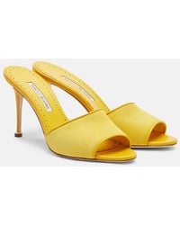 Manolo Blahnik - Larache 90 Suede Mules - Lyst