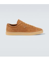 Prada - Zapatillas De Ante Con Logo - Lyst