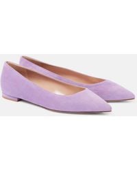 Gianvito Rossi - Gianvito Suede Ballet Flats - Lyst
