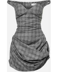 Magda Butrym - Ruched Off-Shoulder Wool-Blend Bustier Dress - Lyst