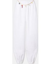 Stella McCartney - Embellished Cotton Tapered Pants - Lyst