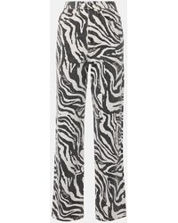 ROTATE BIRGER CHRISTENSEN - Betty Zebra-print Straight Jeans - Lyst