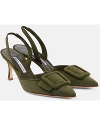 Manolo Blahnik - Maysli Suede Slingback Pumps - Lyst