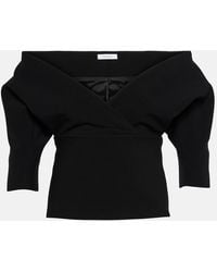 Ferragamo - Wool-Blend Gabardine Top - Lyst