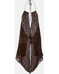 Blumarine - Printed Asymmetric Halterneck Top - Lyst