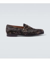 John Lobb - Lopez Calf Hair Penny Loafers - Lyst